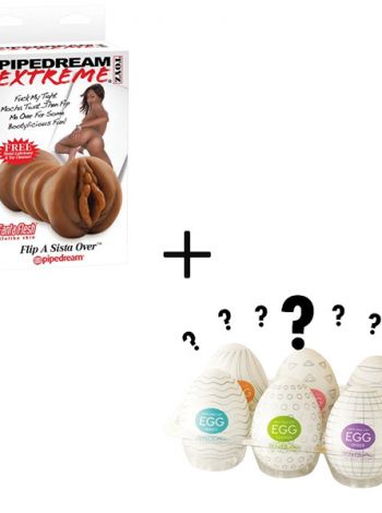 Masturbator realist cu 2 orificii Pipedream + Cadou Tenga Egg – pachet de plăcere masculine